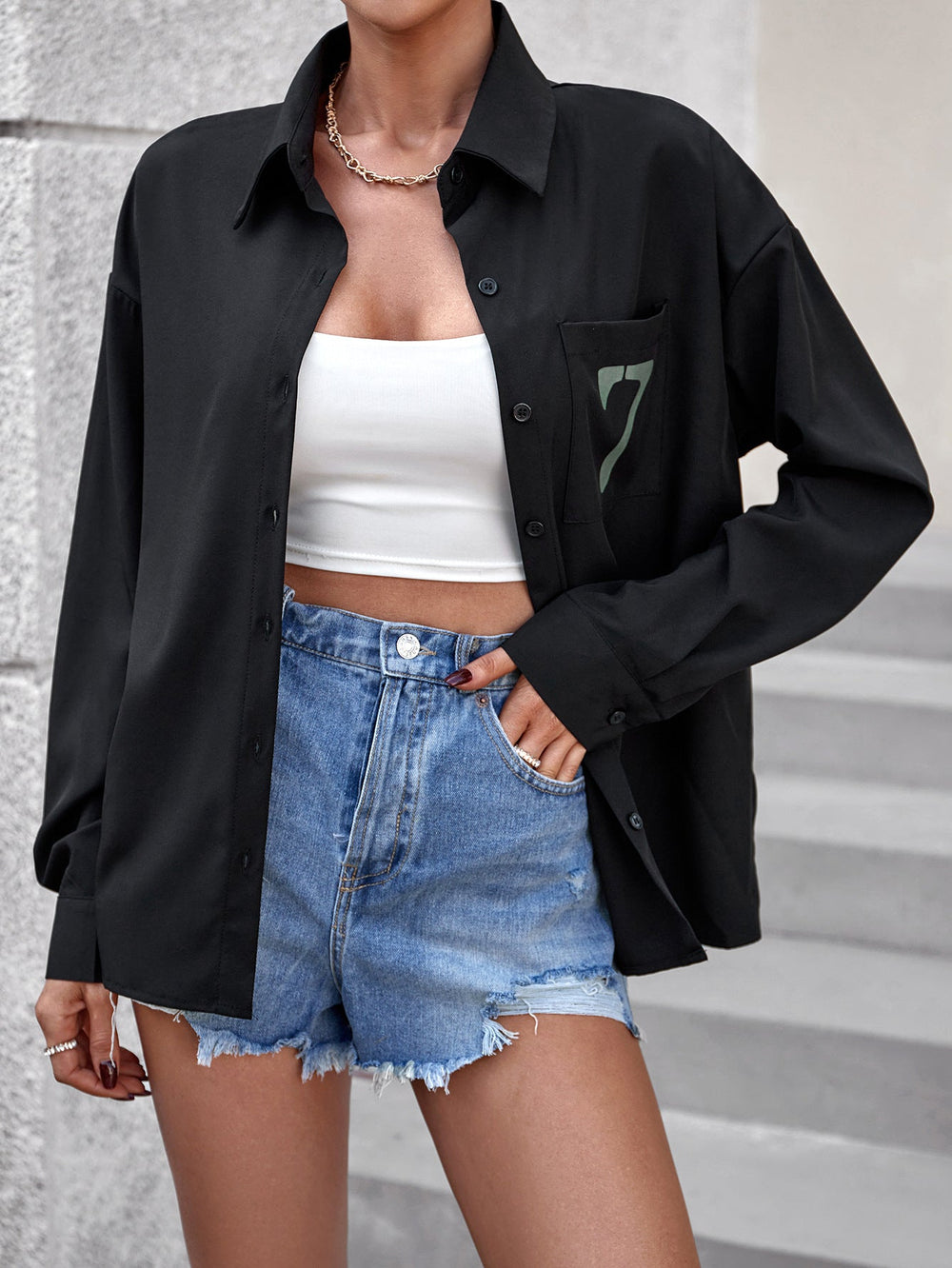 Women Clothing Office Long Sleeve Shirt
