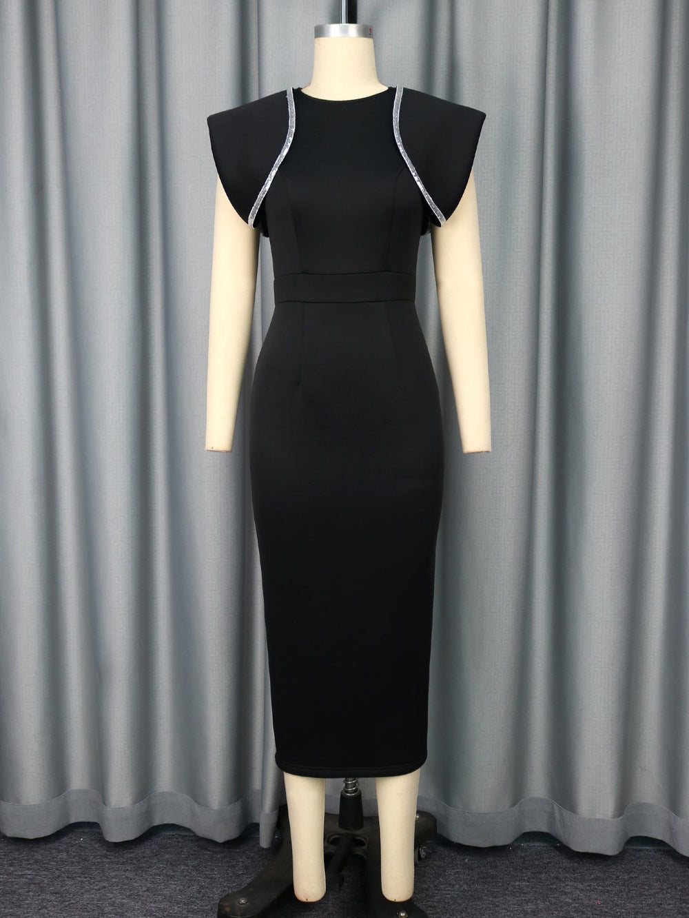 Crew Neck Dress Cocktail High Waist Slim Fit Slit Elegant Evening Dress Party Dress
