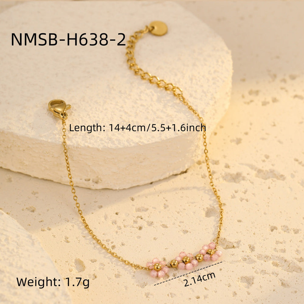 Bracelet Niche Colorful Floral Beaded Bracelet Ladies Ornament Light Luxury Ornament