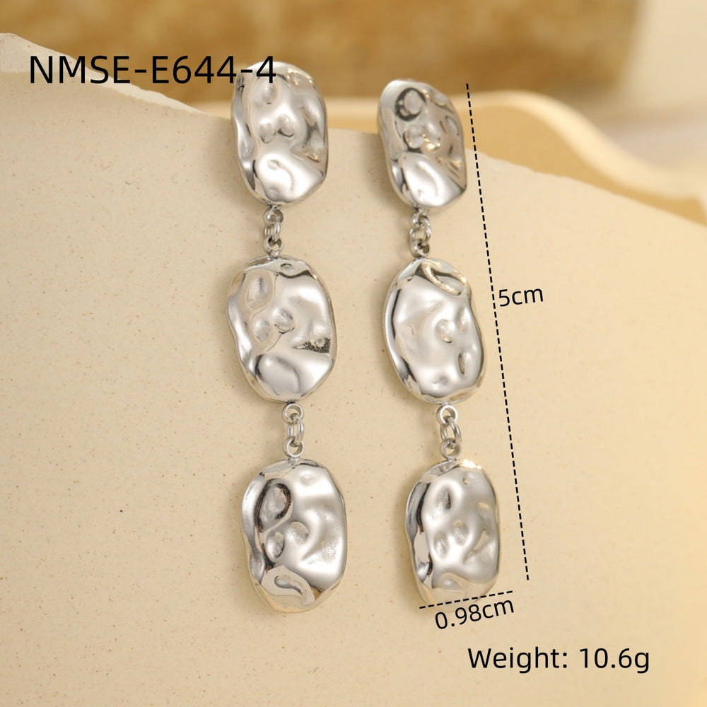 Personality Geometric Abstract Trend Modeling Stainless Steel Eardrop Niche Gorgeous High Profile Earrings Eardrops