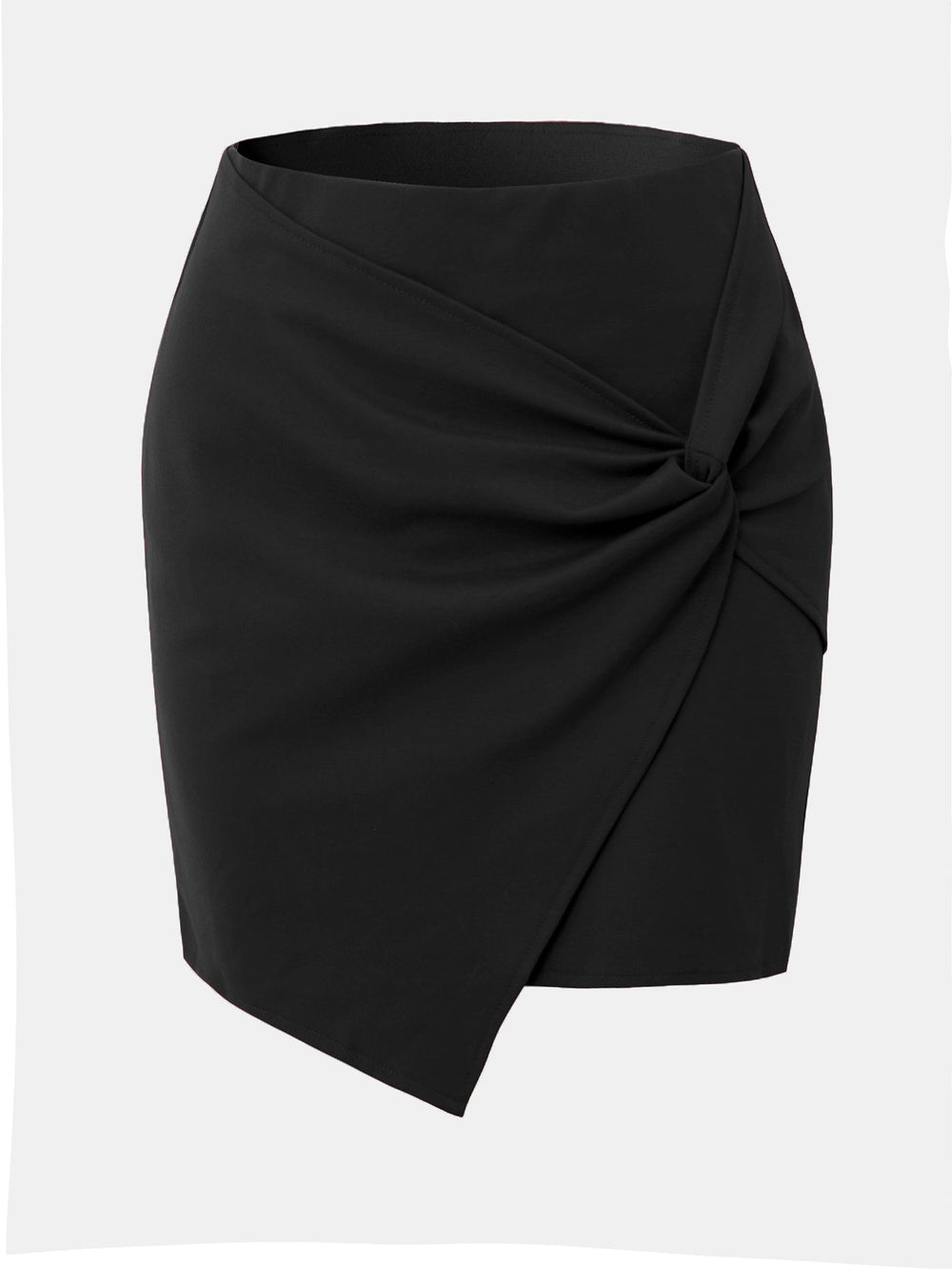 Women Clothing Irregular Asymmetric Heap Pleated Skirt High Waist Elastic Twisted Hip Skirt