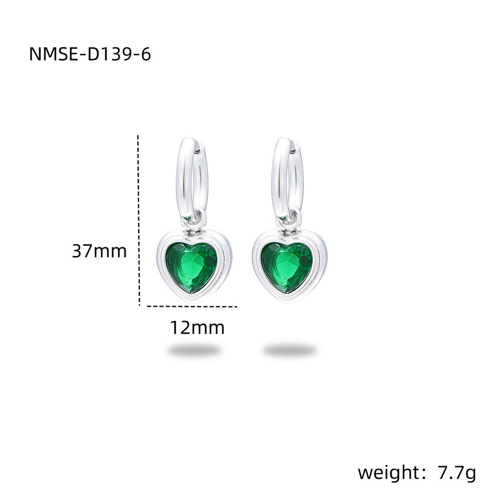 Love Titanium Steel Earrings Women Affordable Luxury Inlaid Color Diamond 18K Gold Stainless Steel Eardrop