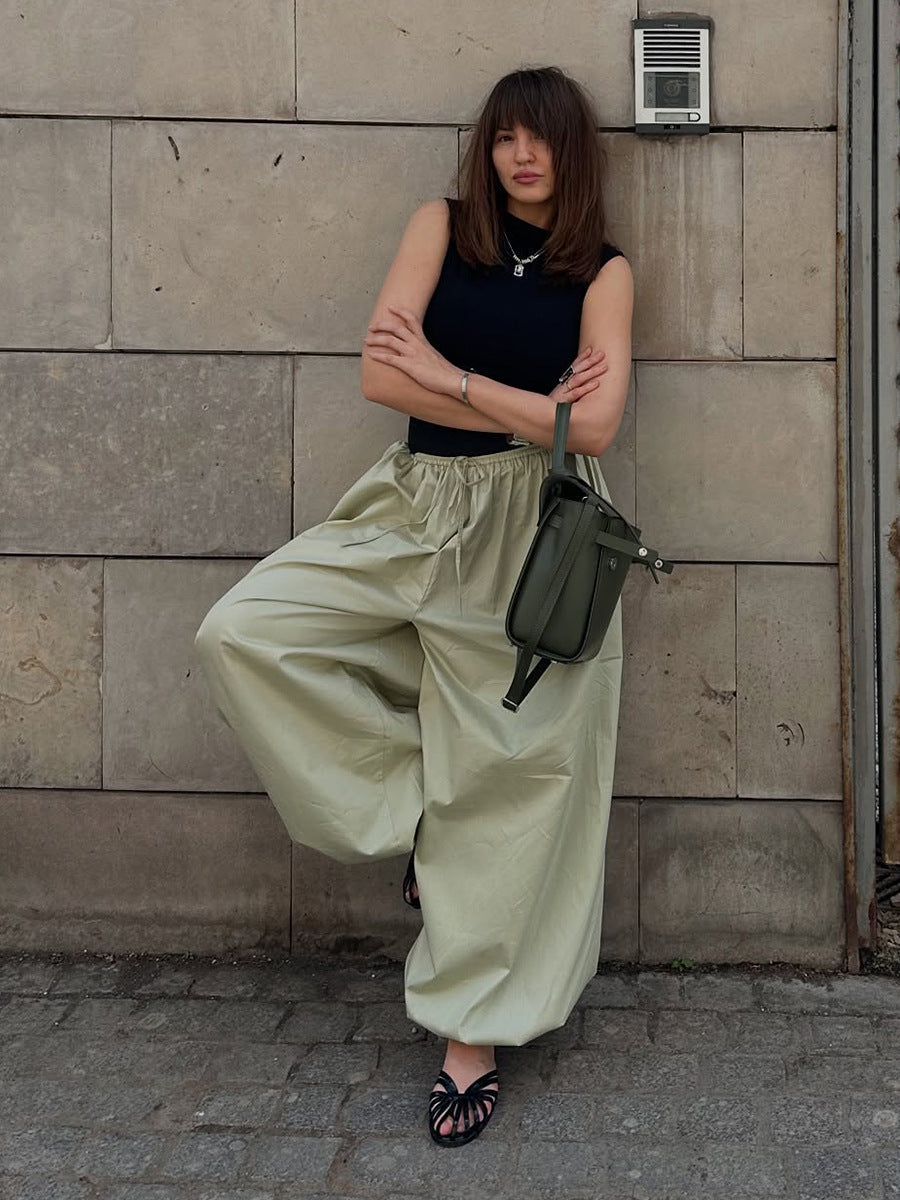 Cotton Bloomers Autumn Street Trend Casual Lazy Wide Leg Trousers Loose Bloomers Women