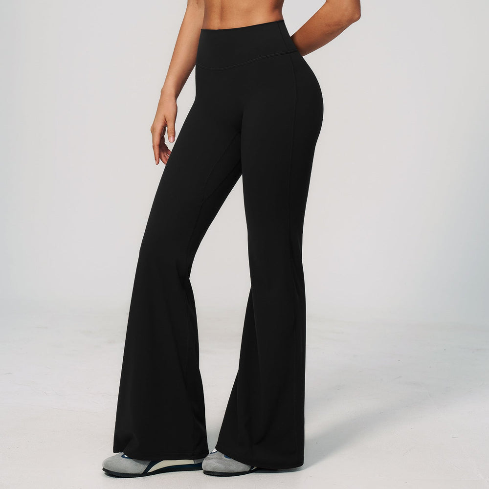 Summer Brushed Yoga Trousers High Waist Shaping Outdoor Running Sports Fitness Bell Bottom Pants Women