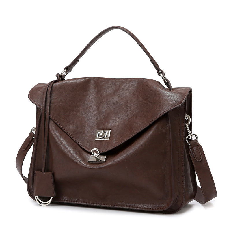 Women Bag Fashionable Vegetable Tanned Soft Leather Light Luxury Women Bag Large Capacity Office Bag High Grade Messenger Bag Messenger Bag