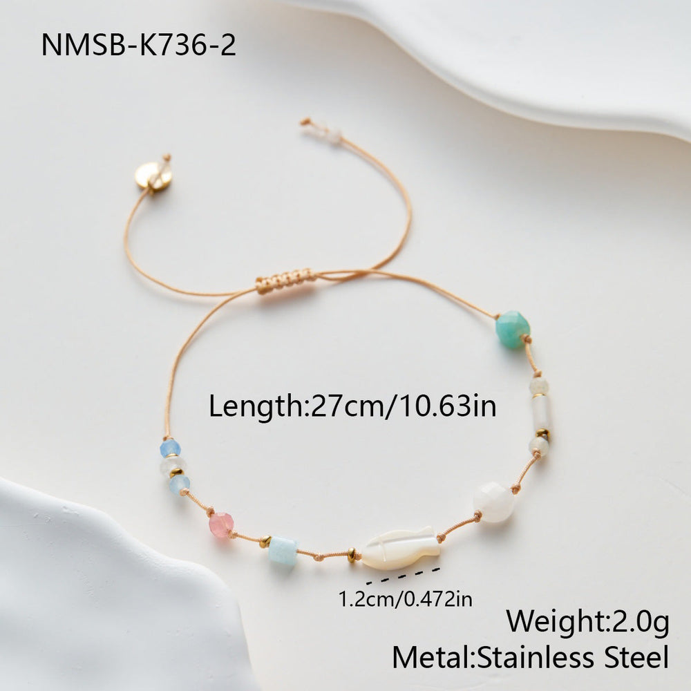Sold Jewelry Sweet All Matching Natural Stone Bracelet Women Simple Pulling Rope Bracelet