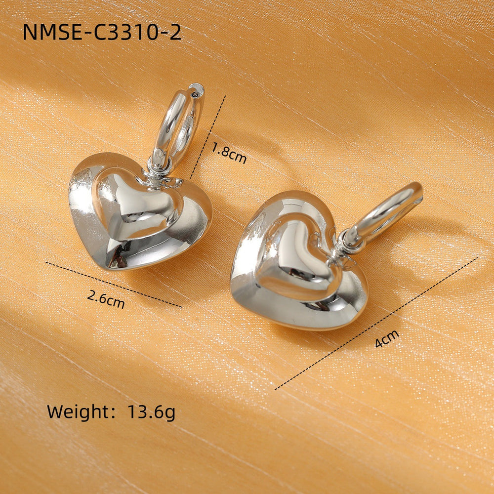 Simple Internet Celebrity Non Fading Lovely Titanium Steel Earrings 18K Gold Stainless Steel High Grade All Match Earrings