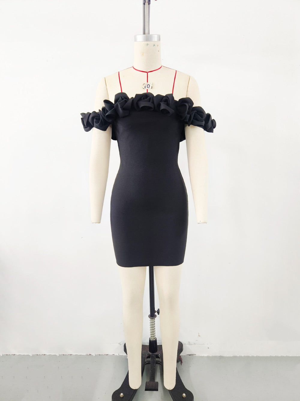 Women Clothing Advanced Sense Red Floral Bandage One Piece Dress