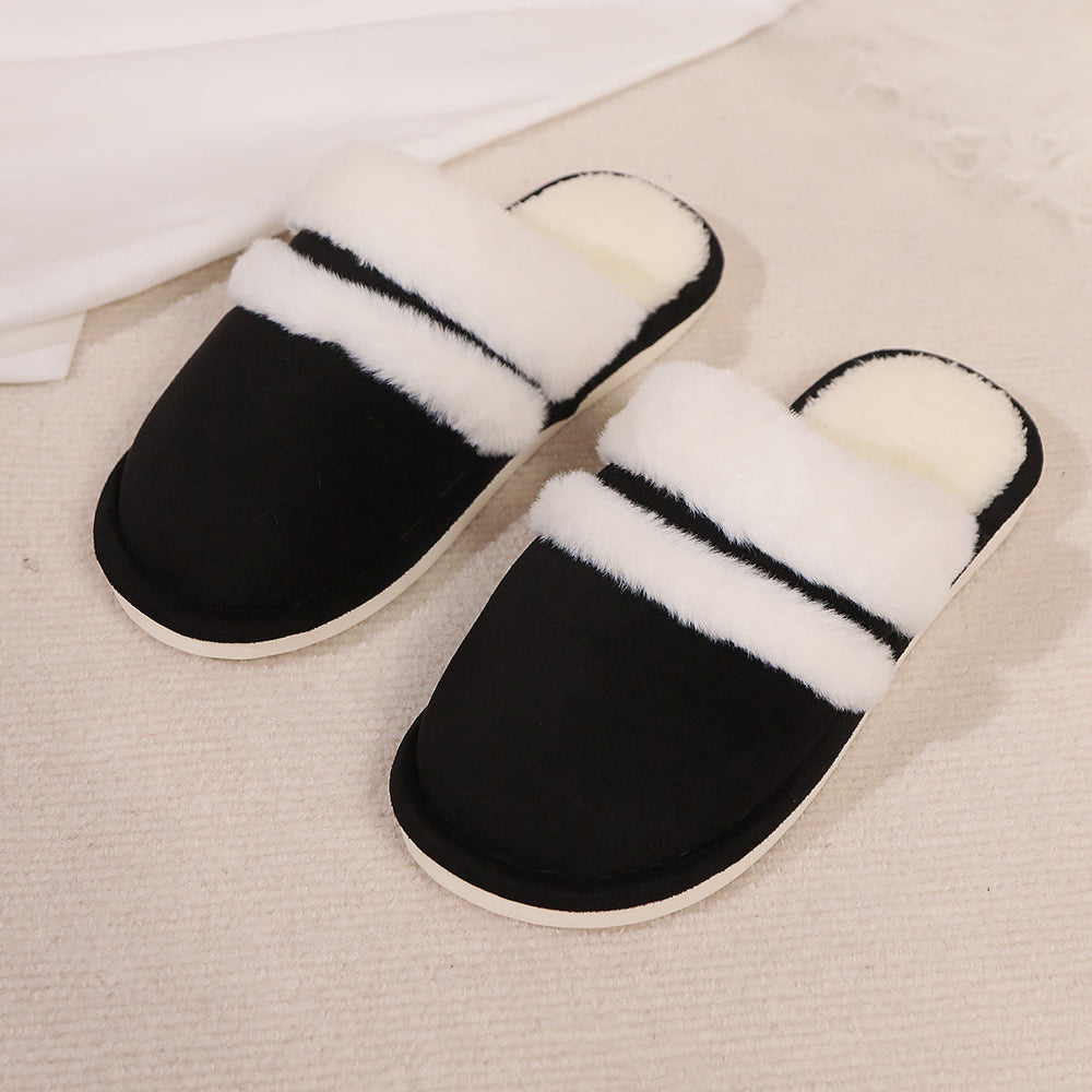 Fluffy Slippers Autumn Winter Warm Slugged Bottom Home Thickened Fleece Slippers Home Indoor Cotton Slippers
