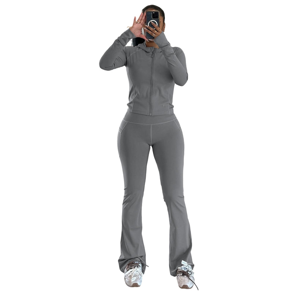 Yoga Tight Quick-Drying Fitness Pocket Zipper Yoga Clothes Outdoor Running Sports Set