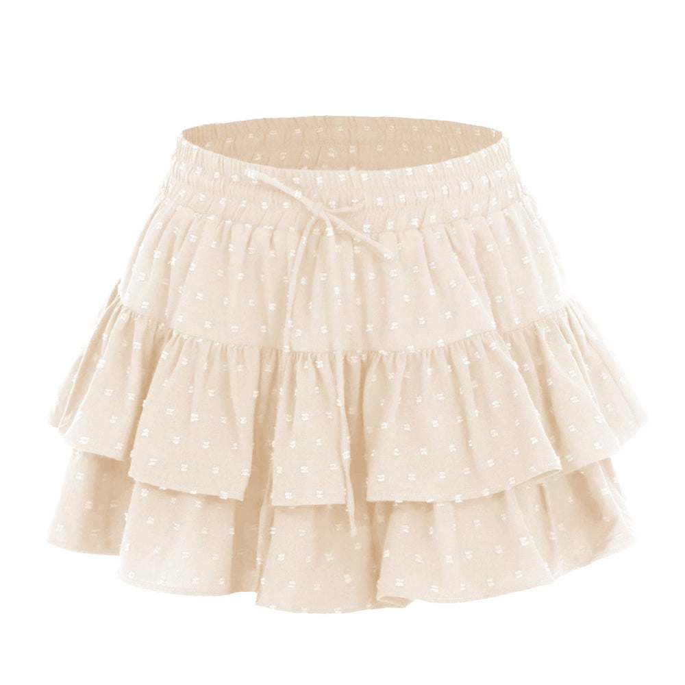 Women Lace up Adjustable Skirt Sports Wardrobe Malfunction Avoiding High Waist Elastic Pantskirt