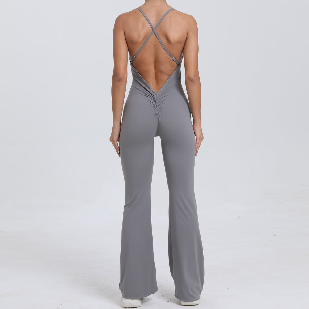 Adjustable Shoulder Strap Horn Yoga Jumpsuit Sports Fitness Hollow Out Cutout Hip Lifting Yoga Jumpsuit