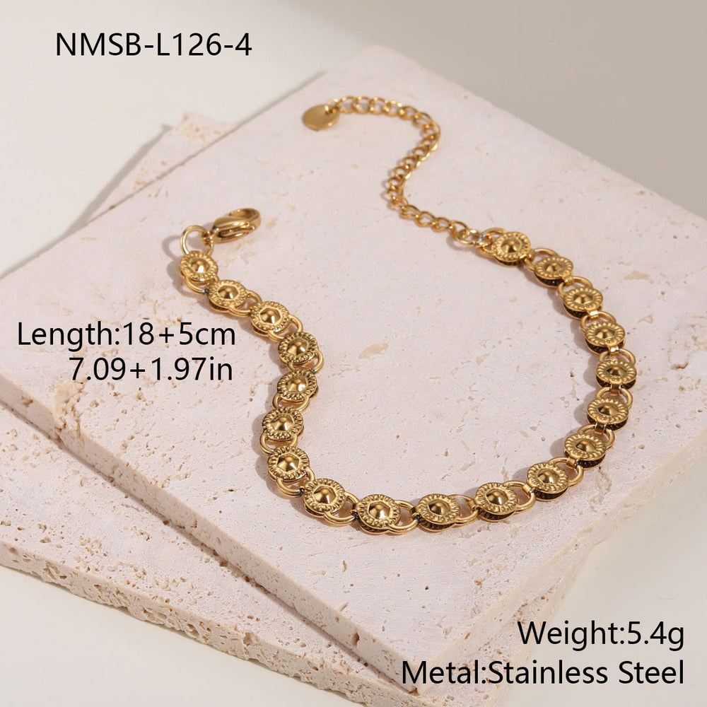 Personalized High Grade Hollowed Heart Shape Stainless Steel Necklace 18K Gold Plating Exaggerated Bracelet Hand Jewelry