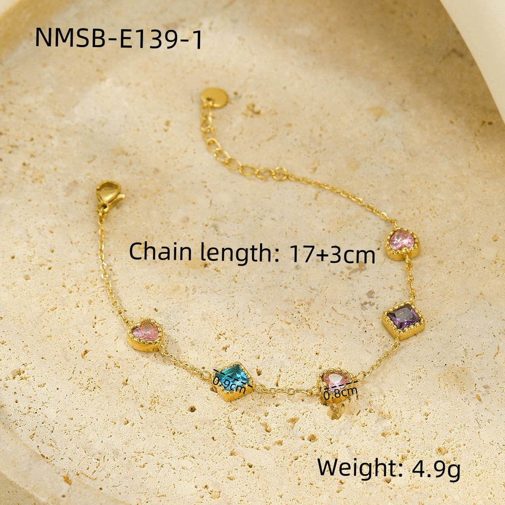 Arrival 18K Gold Diamond Titanium Steel Bracelets Women Affordable Luxury Elegant Heart Trendy Stainless Steel Bracelet