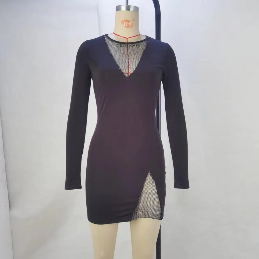 Dress Women Spring Autumn High Grade Small Fashionable Sexy Tight Hip Sexy Night Show Long Sleeve