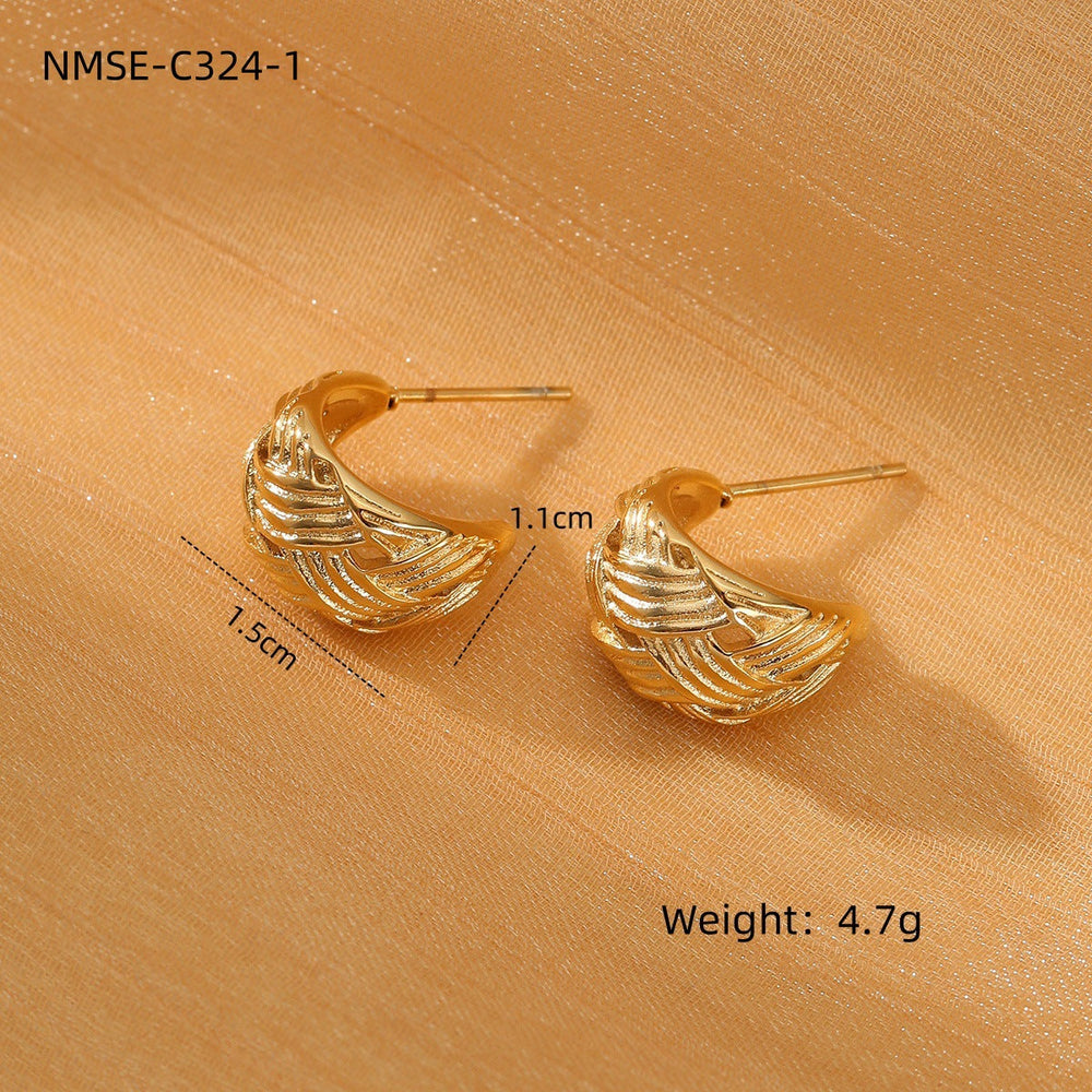 Winding Geometric Abstract Design Stainless Steel Earrings Unique Design Trend High Grade Titanium Steel Earrings