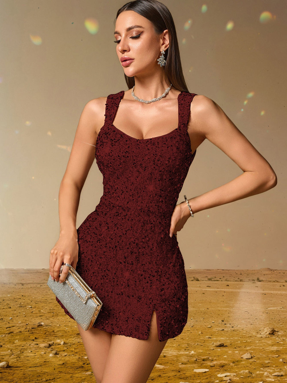 Sexy Sequined Cami Dress Women Clothing Birthday Party Dress