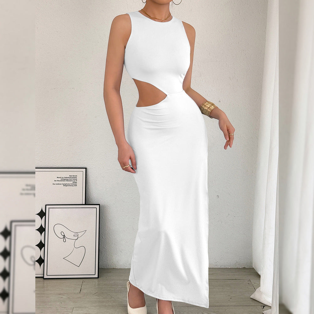 Arrival Maxi Dress Women Sleeveless Hollow Out Cutout Slit Maxi Dress