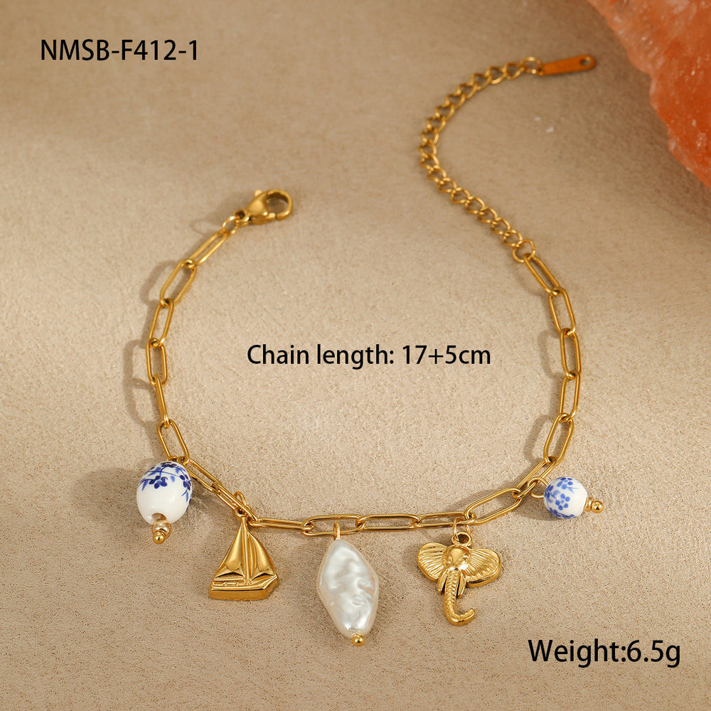 Bracelet Necklace Ornament Ocean Vacation Beach Wind Tassel Starfish Shell Embellished Necklace