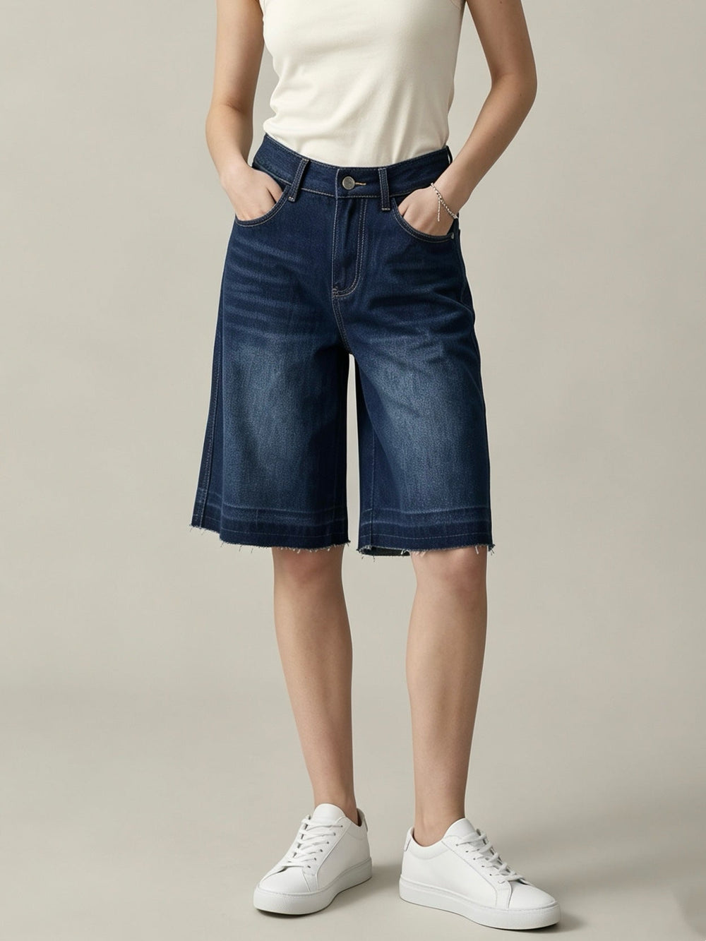 Retro Washed Loose Straight Spring Summer Women Denim Shorts