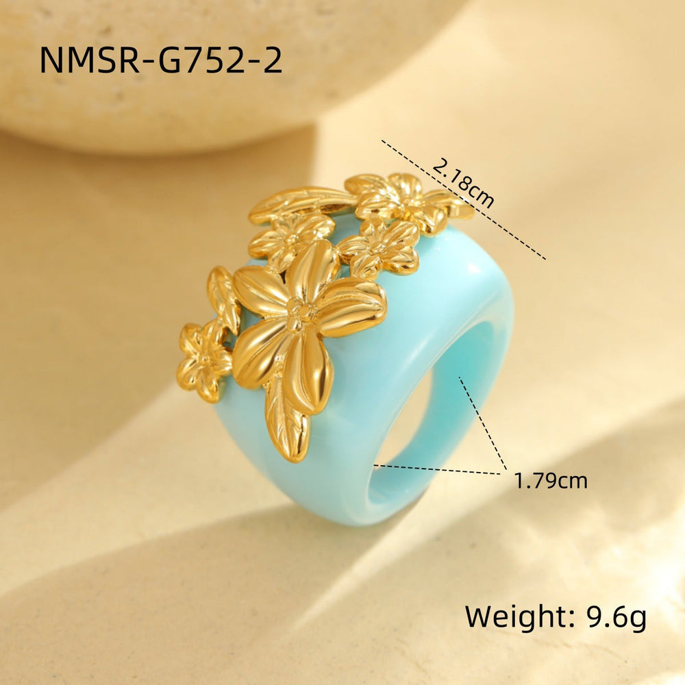 Ring Floral Design Ring Floral Brocade Bunch Light Luxury High End All Match Jewelry Popular Women