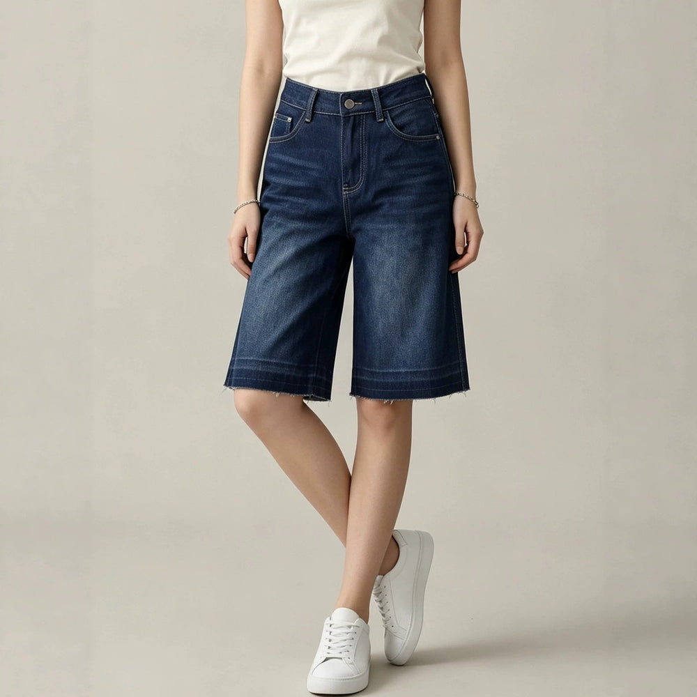 Retro Washed Loose Straight Spring Summer Women Denim Shorts