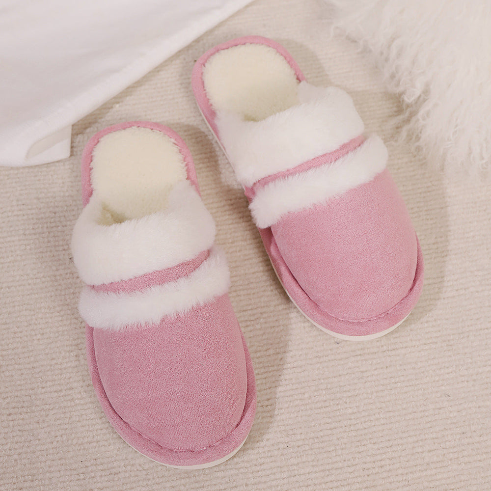 Fluffy Slippers Autumn Winter Warm Slugged Bottom Home Thickened Fleece Slippers Home Indoor Cotton Slippers