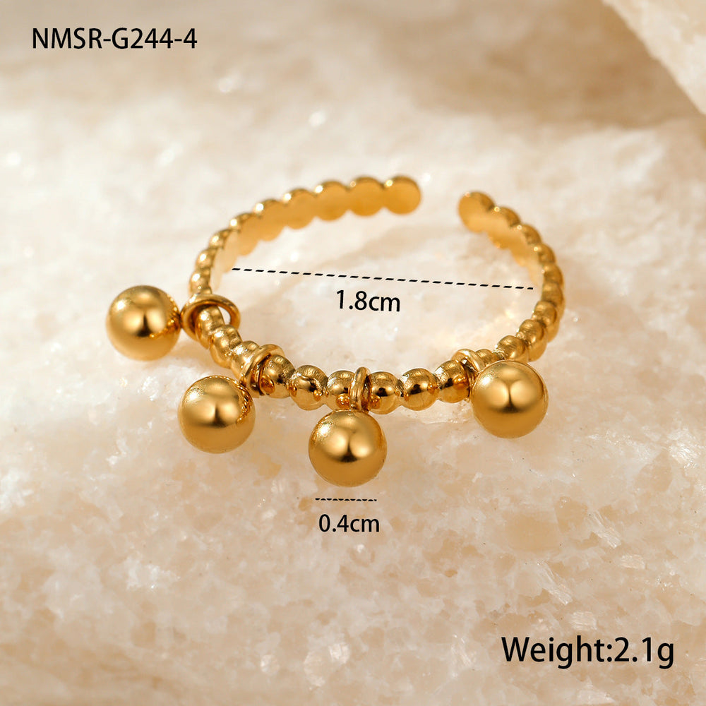 Fashionable Trendy Cool Design Stainless Steel Ring 18K Gold Simple Advanced French Finger Ring Jewelry