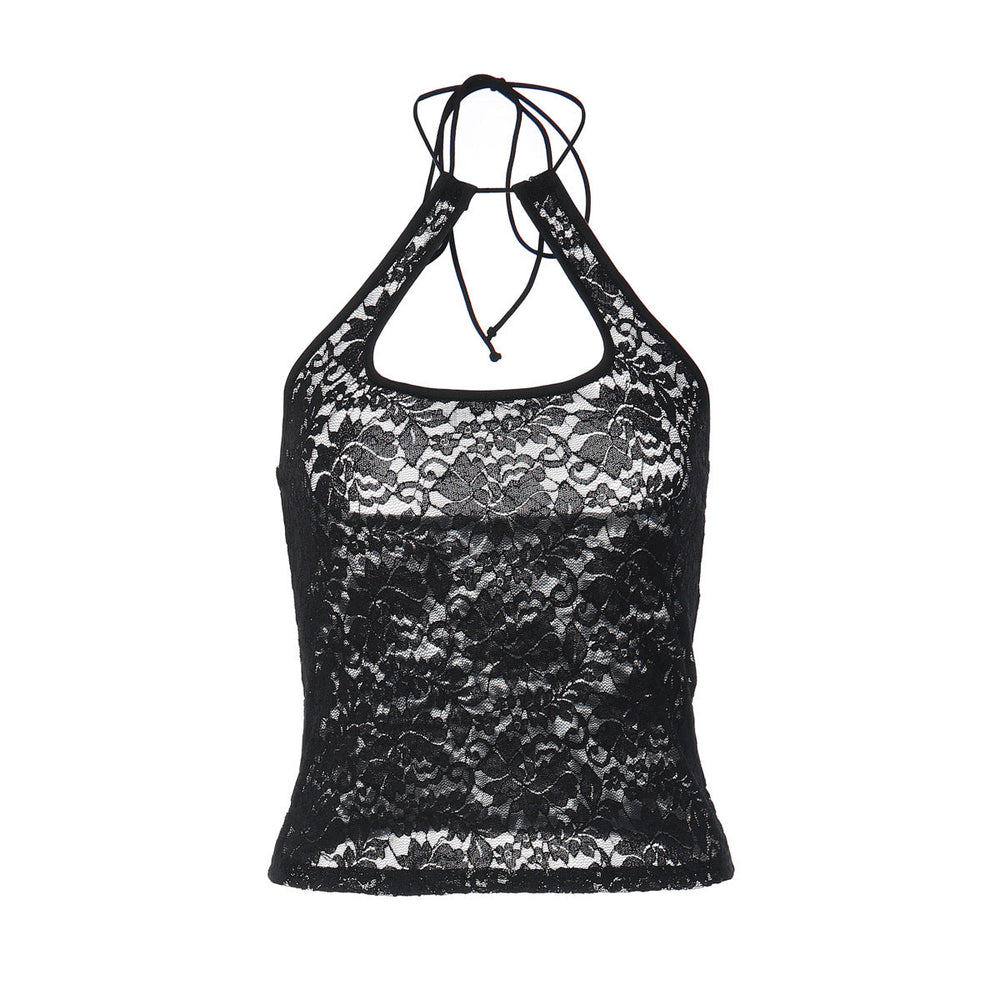 Summer Sexy Lace Halter All Match Backless Vest Top Women