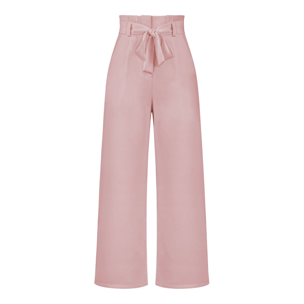 Fashion Workwear Women Dress Work Pant Casual All Matching Wide Leg Trousers Belt Commuting Pants Summer