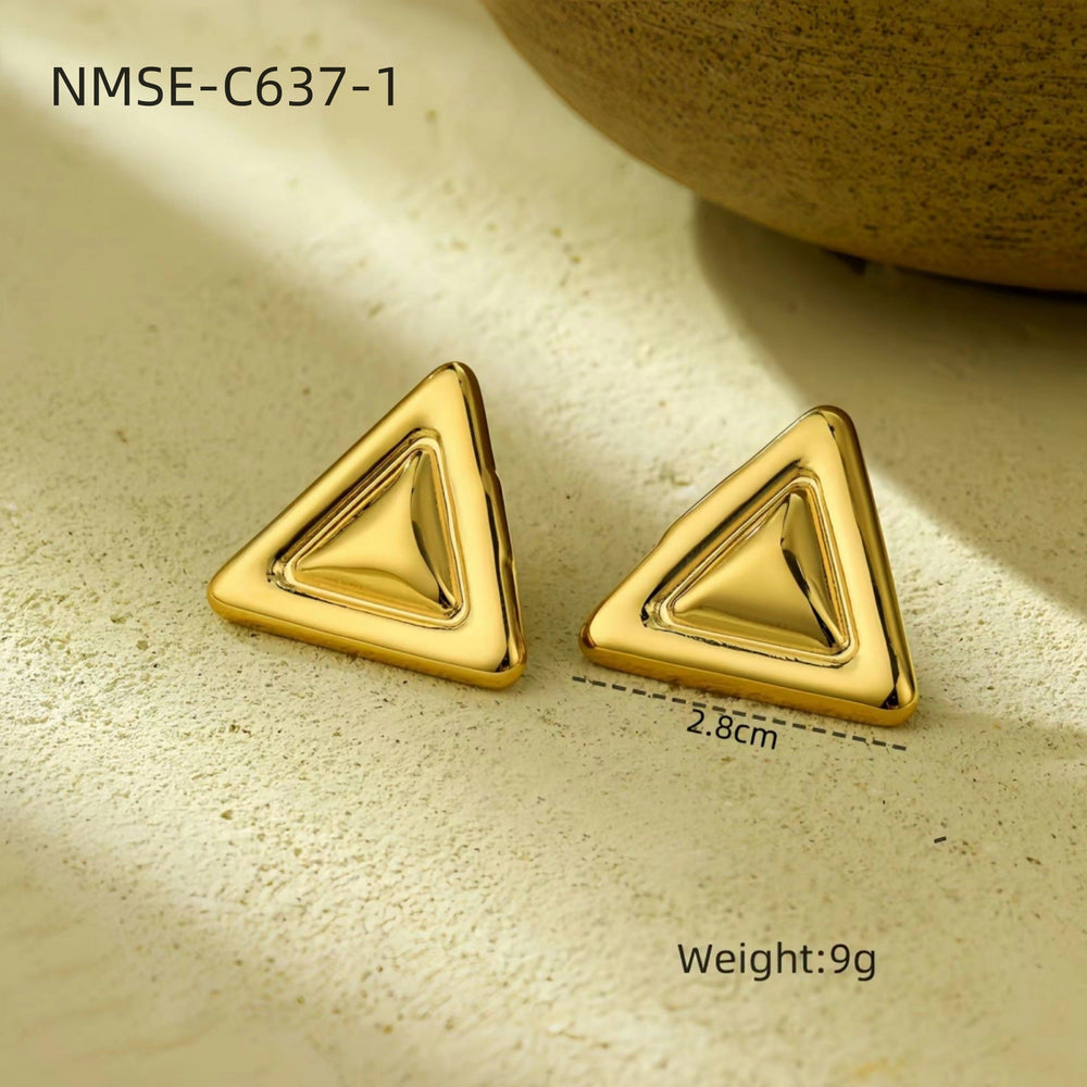 Light Extravagant Love Heart Geometric Abstract Square Titanium Steel Earrings Back Shaped Five Pointed Star High Grade Stainless Steel Earrings