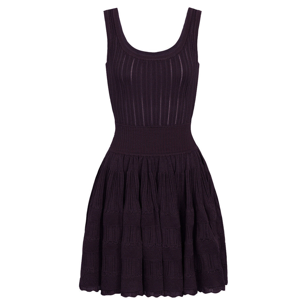 Summer Socialite Internet Celebrity Fashionable Knitted Dark Pattern Sleeveless Vest Dress