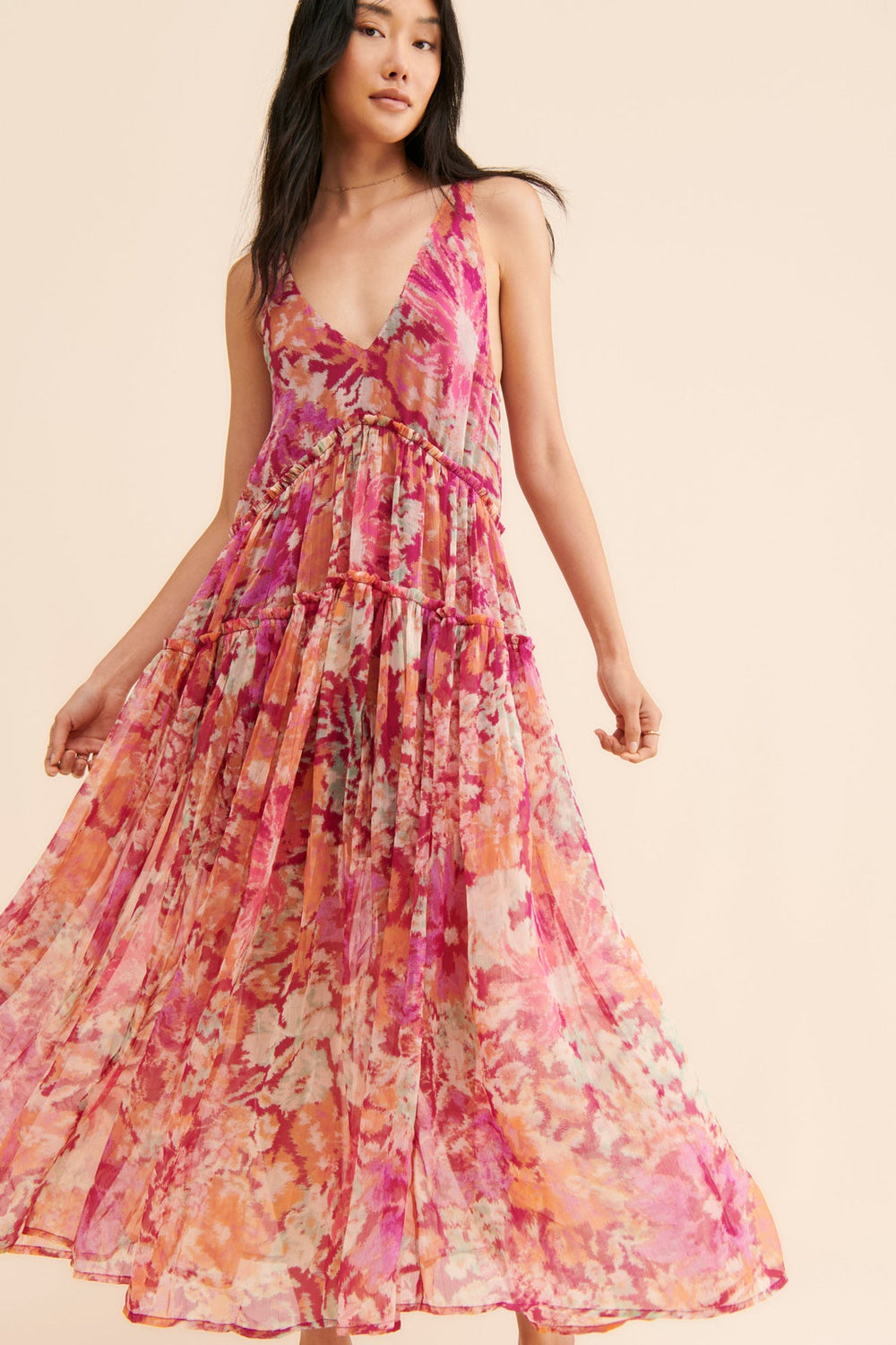 Spring Summer Women Clothing Bohemian Retro Stitching Maxi Dress