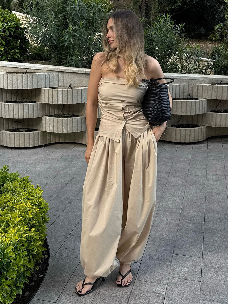 Cotton Bloomers Autumn Street Trend Casual Lazy Wide Leg Trousers Loose Bloomers Women