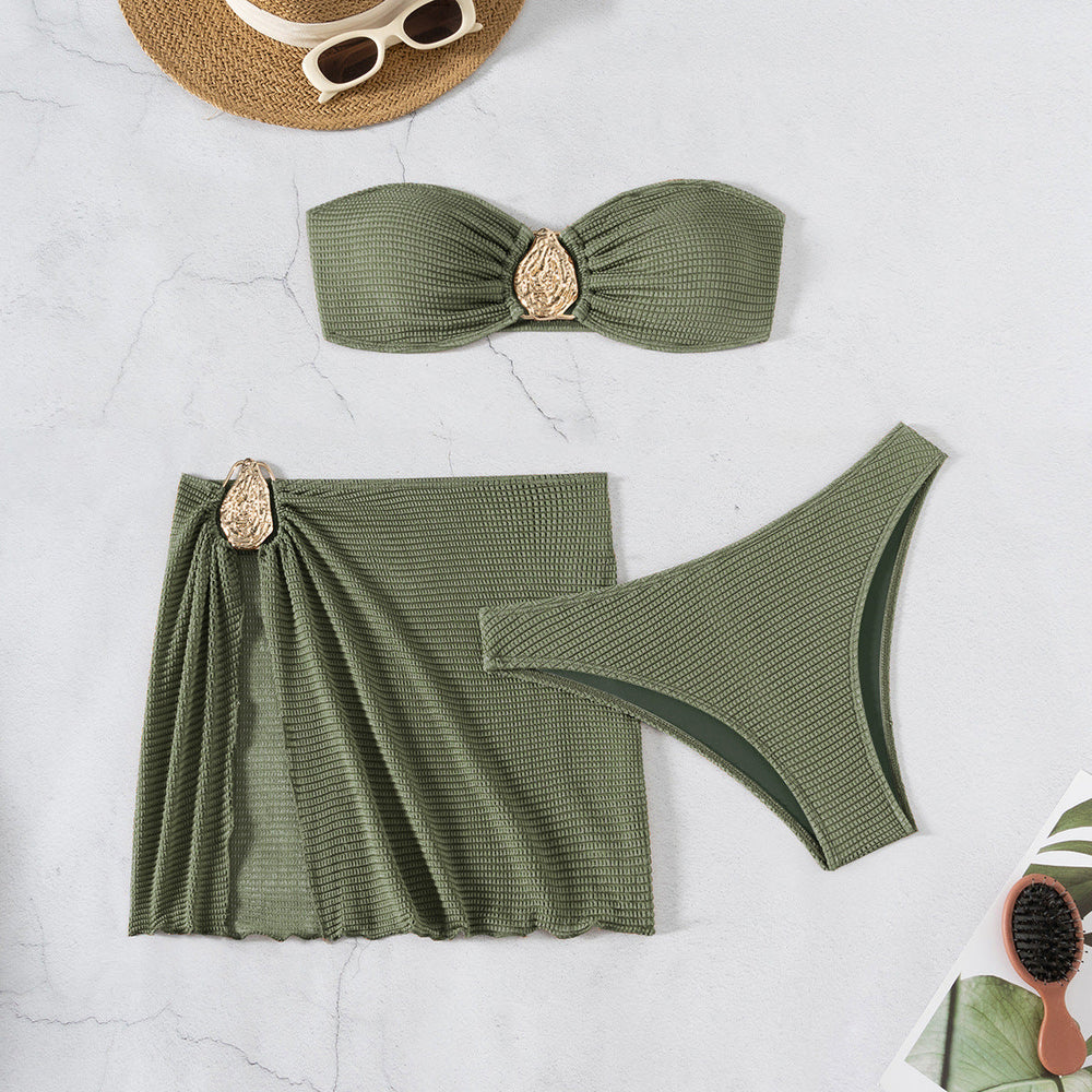 Spring Vacation Beach Three Piece Split Swimsuit Skirt