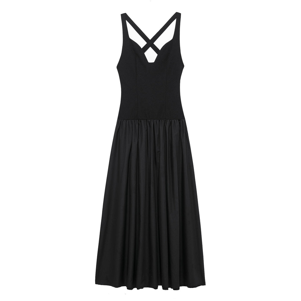 Women Solid Color Sleeveless Dress