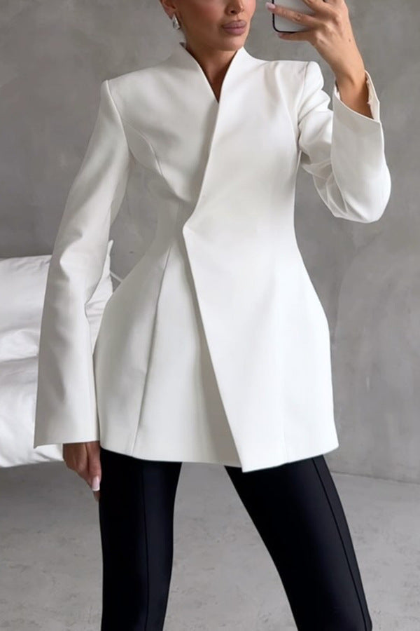 Long Sleeve Satin Top Loose Stretch Yarn Mesh Skirt Two Piece Sets