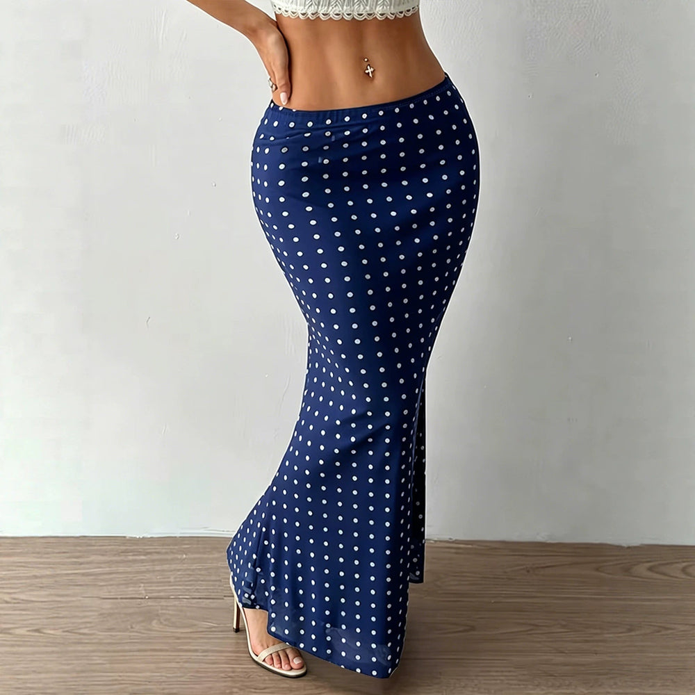 Summer Women Clothing Sexy Dot Mesh Skirt Slim Fit Sheath Skirt