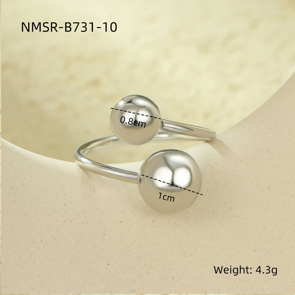 Niche High Grade Stainless Steel Ring Geometric Abstract Open Irregular Asymmetric Non Fading Titanium Steel Ring Ornament