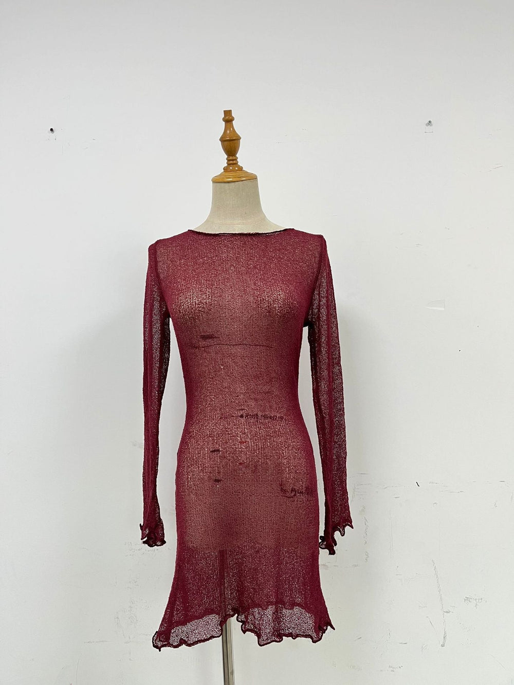 Sexy See Through Backless Slim Fit Comfortable Beach Beach Cover Up Bohemian Woolen Dress