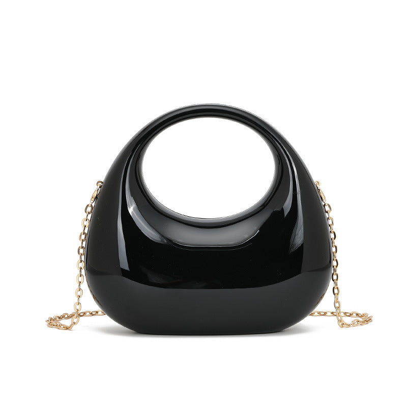 Colorful Crescent Moon Acrylic Handbag Socialite Handbag Makeup Dinner Women Bag