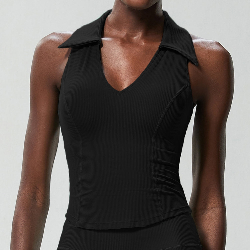 Latex Water Drop Cup V neck Fitness Sports Top Women Shockproof Quick Drying Running Yoga Tennis
