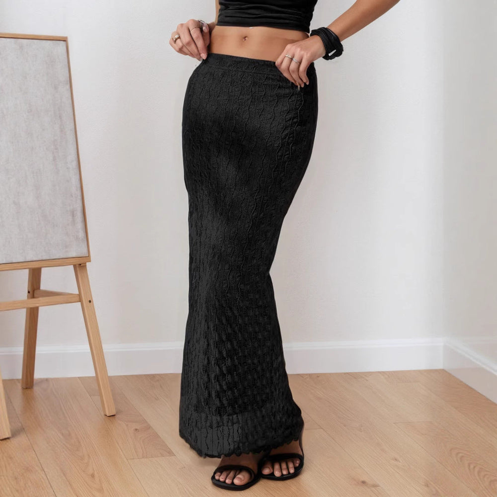Mesh Jacquard Summer Skirt Party Elegant High Grade Slim Slimming Sheath Skirt