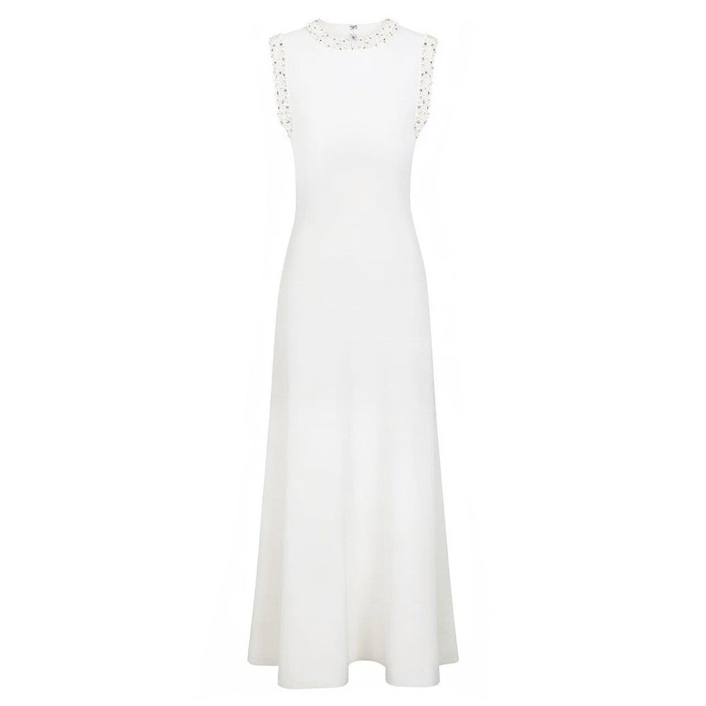 Summer Ladies Internet Popular Slim-Fitting Slimming Rhinestone Sleeveless Maxi Dress Women