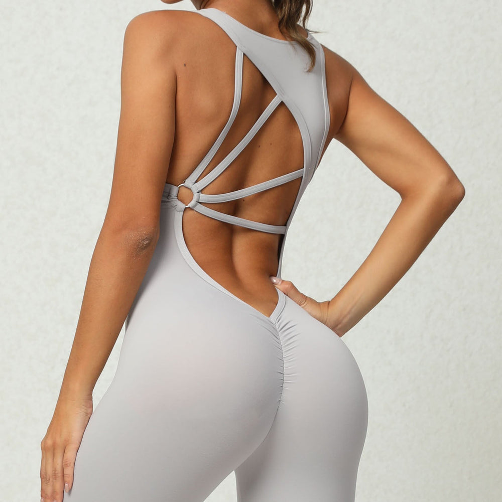 Pleated Peach Hip Yoga Pants Tight Quick Drying Fitness Pants Women Training Dance Sports Yoga Jumpsuit