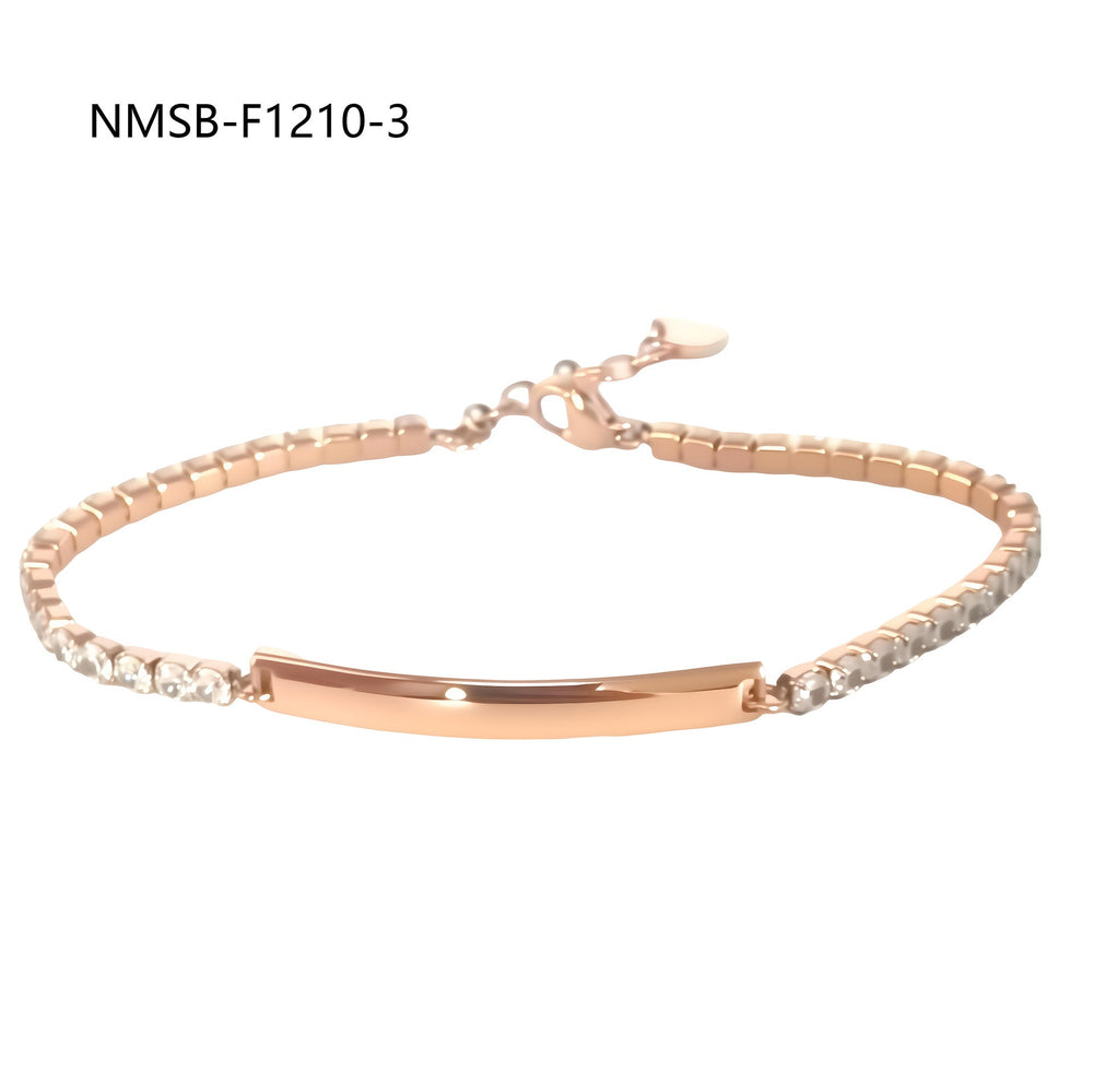 Diamond Necklace DIY Laser Sculpture Stainless Steel Necklace Plated 18K Real Gold Hand Jewelry