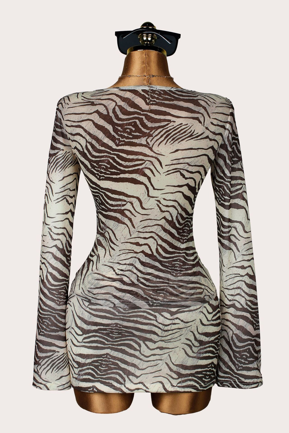 Autumn Sexy Animal Pattern Printed Long Sleeved Top Skirt Two Piece Sets