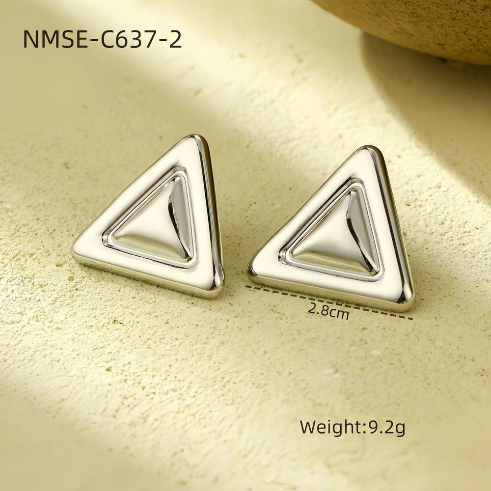 Light Extravagant Love Heart Geometric Abstract Square Titanium Steel Earrings Back Shaped Five Pointed Star High Grade Stainless Steel Earrings