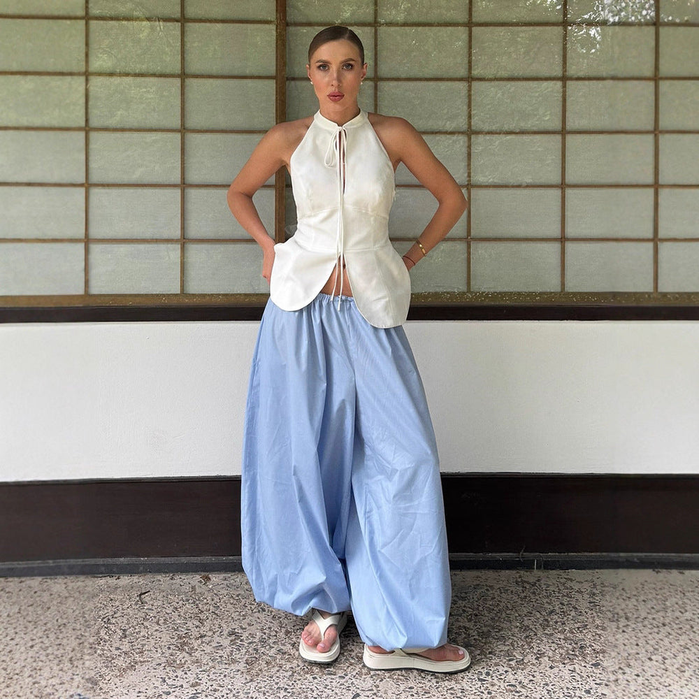 Cotton Bloomers Autumn Street Trend Casual Lazy Wide Leg Trousers Loose Bloomers Women