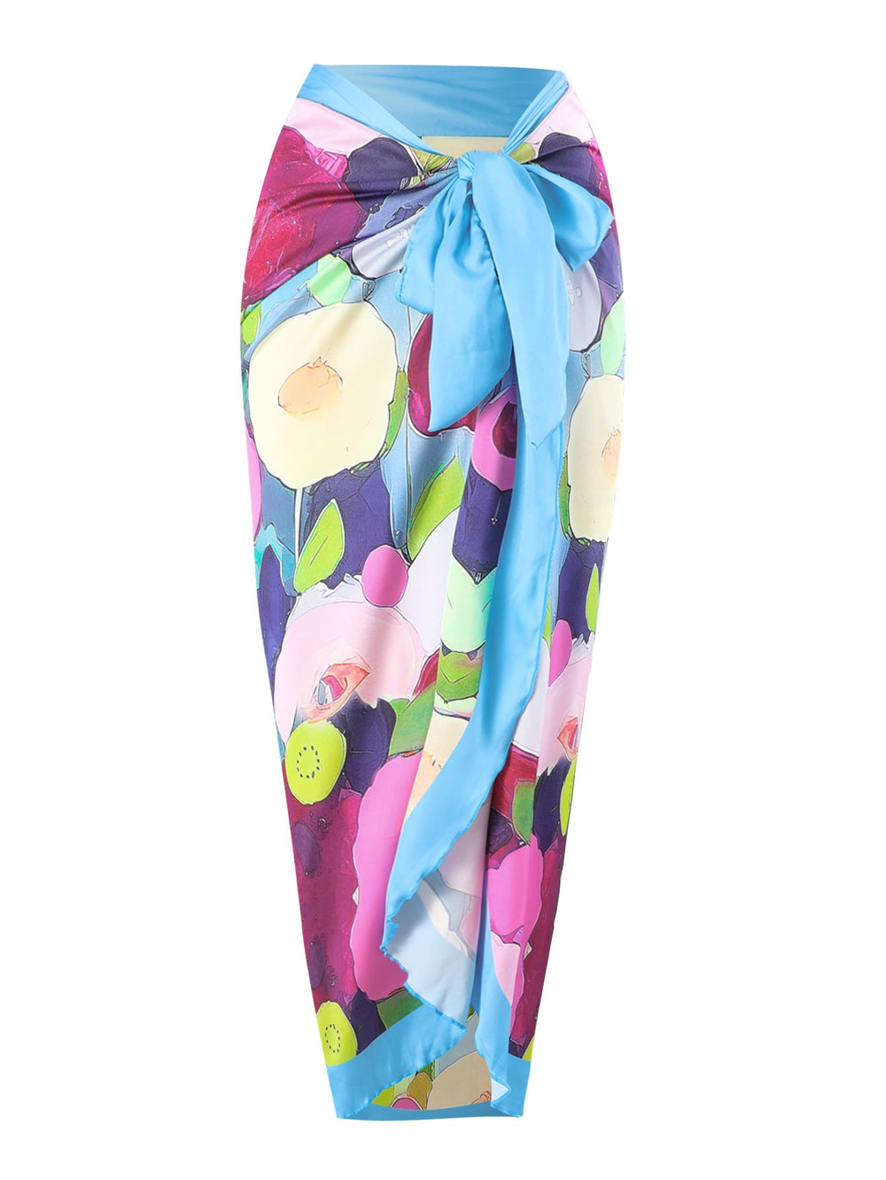 Two Piece Set Swimsuit Cross Belly Covering Printed Backless Sheath Dress Swimsuit